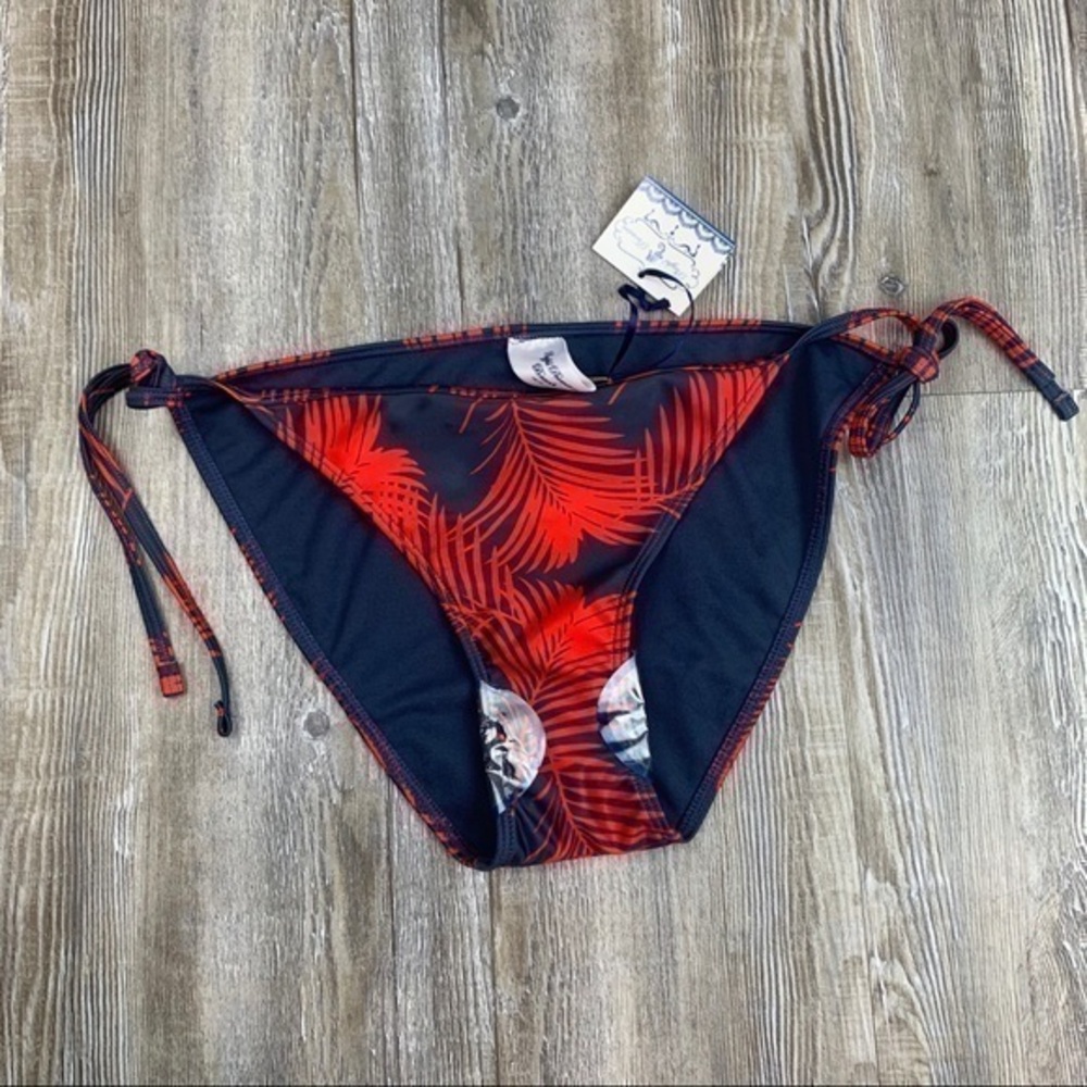 NWT Playful Promises Red Blue String Bikini Bottom